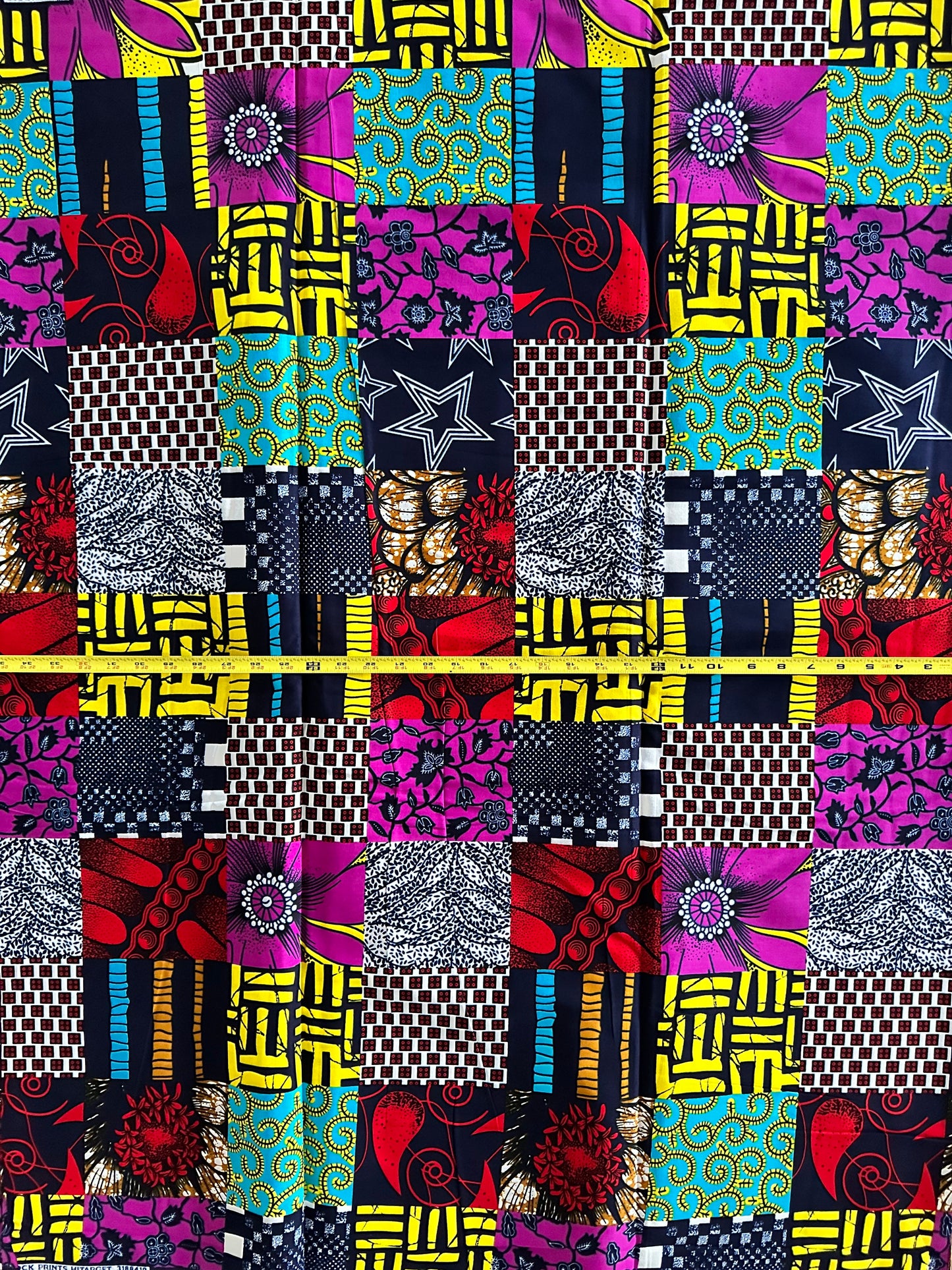 African Print Fabric, Ankara - Green, Purple, Red Fabric