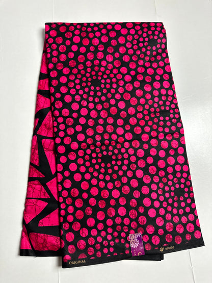 African Print Fabric, Ankara - Pink Fabric