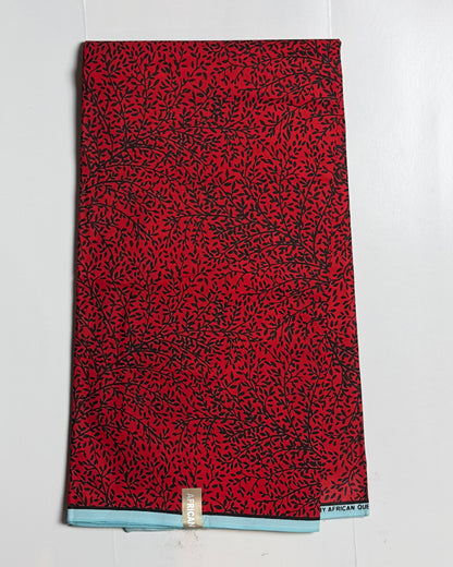 African Print Fabric, Ankara - Red Fabric
