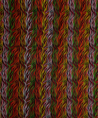 African Print Fabric, Ankara -Green, Orange, Yellow Fabric