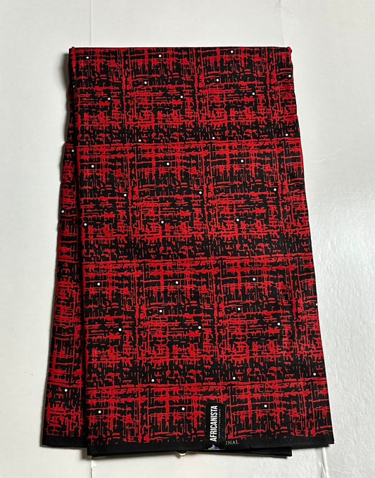 African Print Fabric, Ankara - Red Fabric