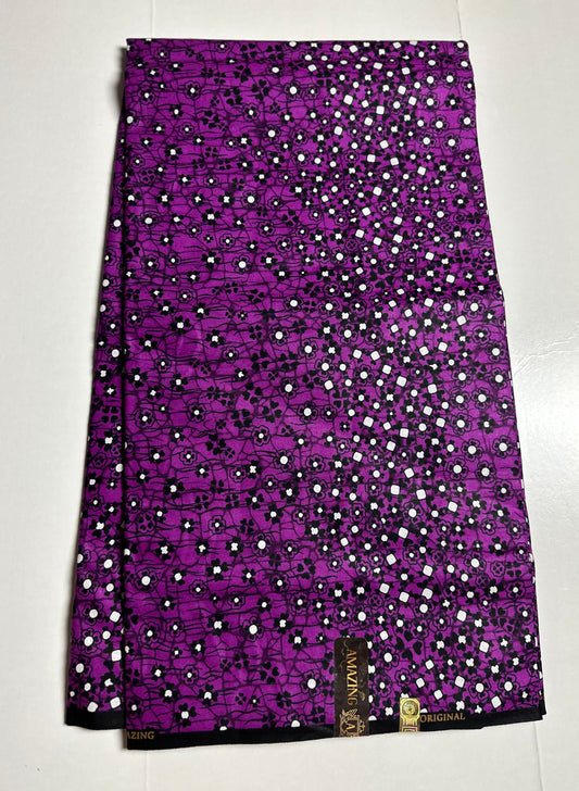 African Print Fabric, Ankara - Purple Fabric