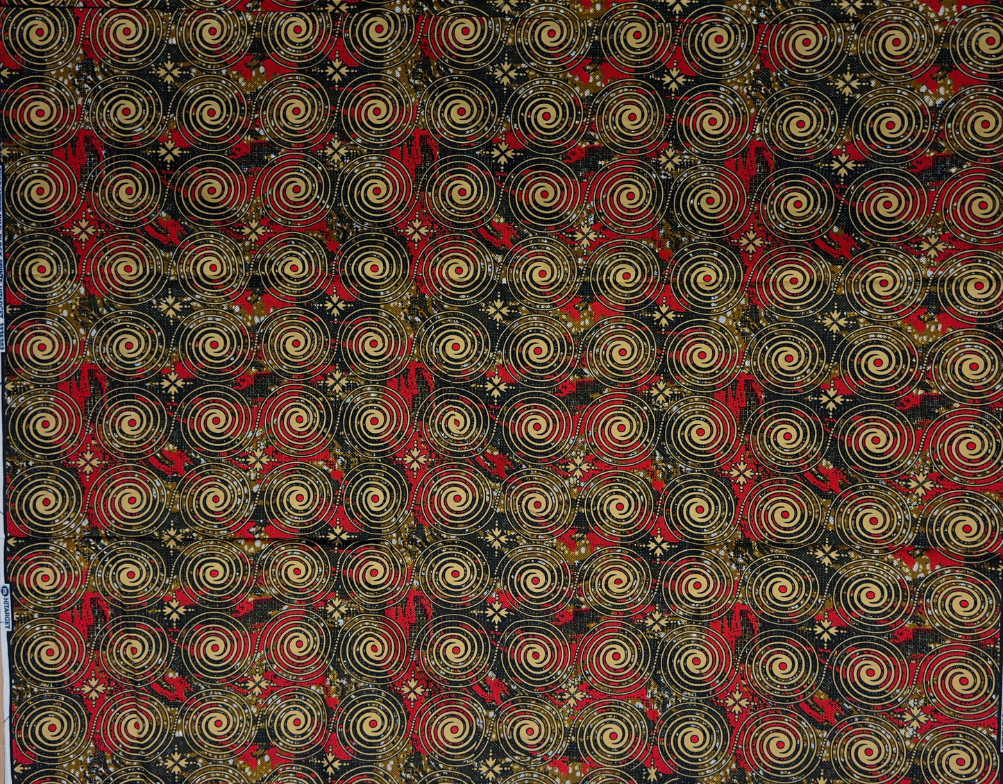 African Print Fabric, Ankara - Red, Marigold Fabric