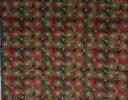 African Print Fabric, Ankara - Red, Marigold Fabric