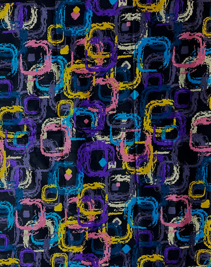 African Print Fabric, Ankara - Purple, Blue, Pink, Yellow Fabric