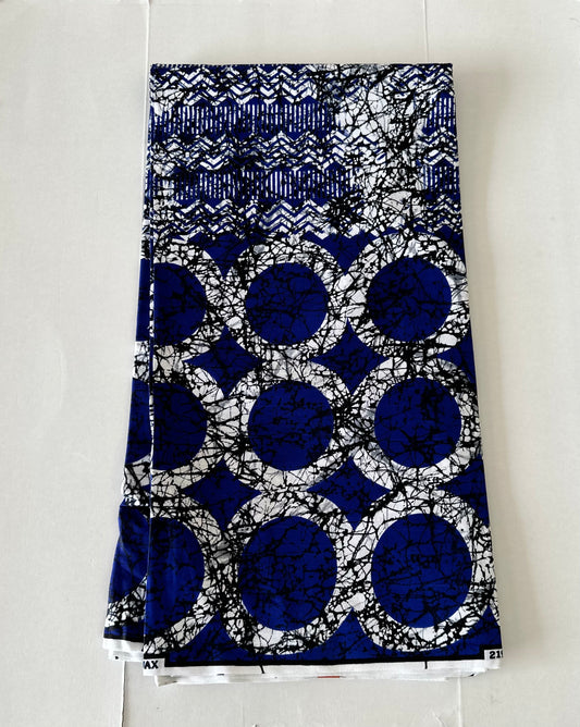 African Print Fabric, Ankara - Blue Fabric