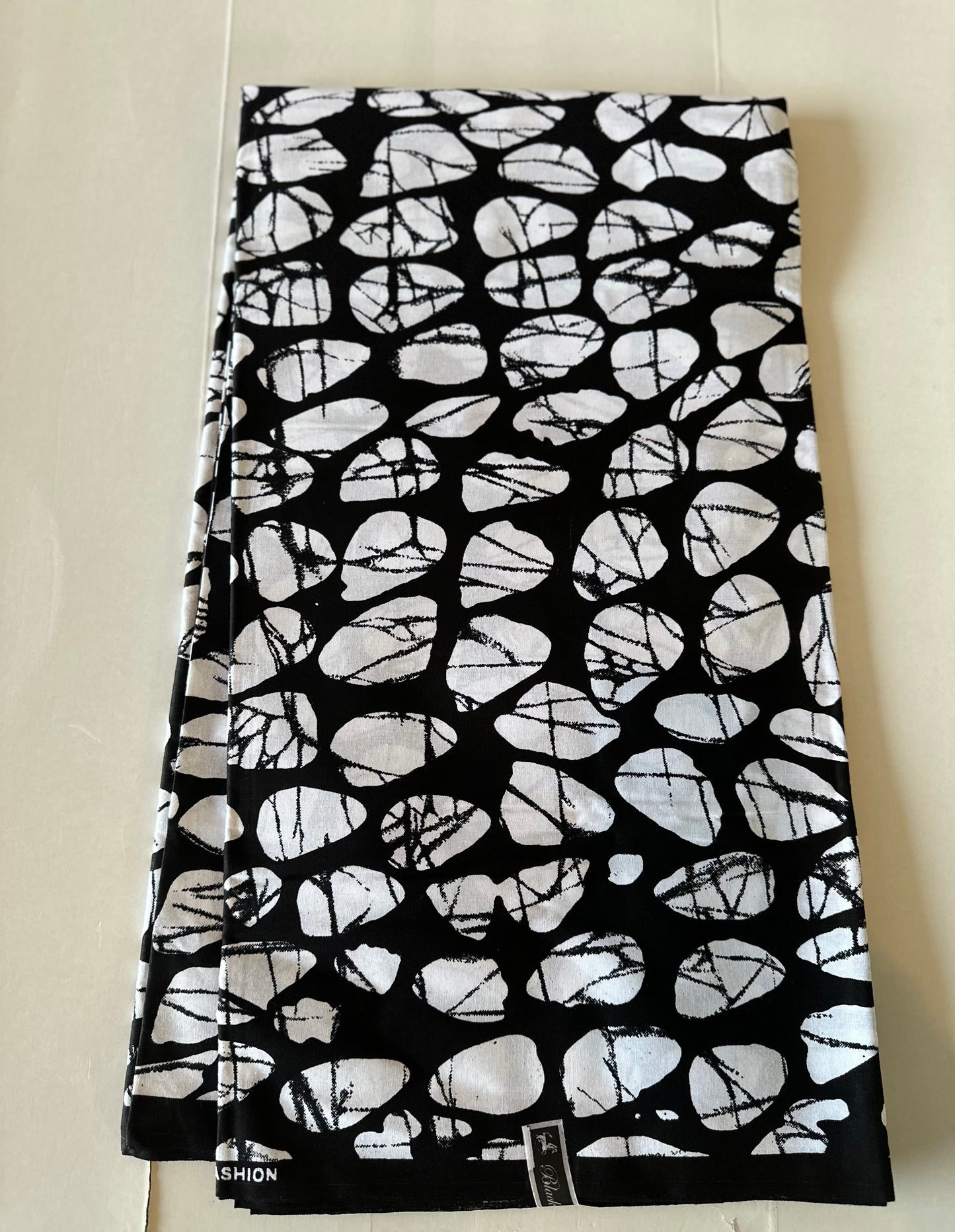 African Print Fabric, Ankara - Black, White, Monochrome Fabric