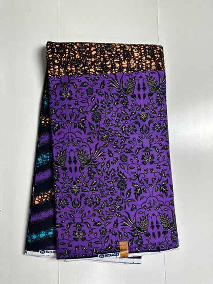 African Print Fabric, Ankara - Purple Fabric