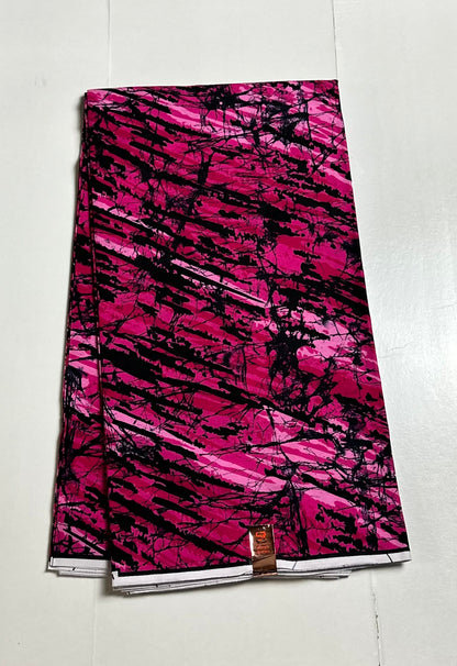 African Print Fabric, Ankara - Pink Fabric