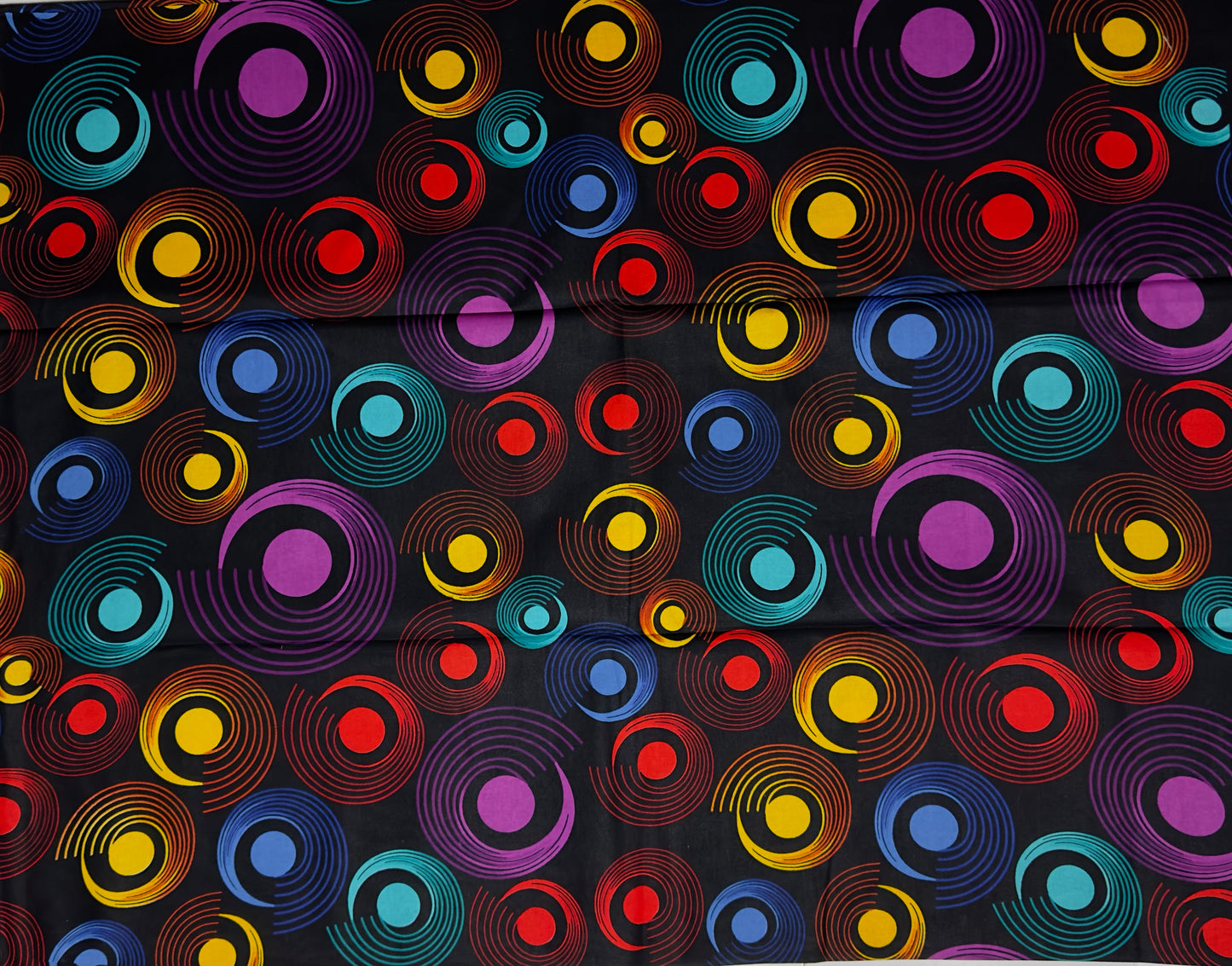 African Print Fabric, Ankara - Yellow, Red, Purple Fabric