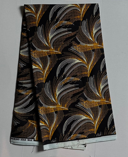 African Print Fabric, Ankara - Brown Fabric