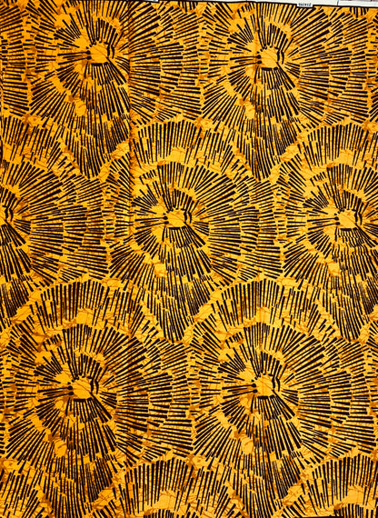African Print Fabric, Ankara - Yellow Fabric