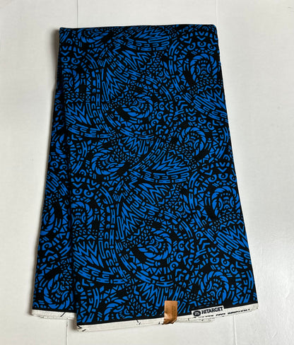 African Print Fabric, Ankara - Blue Fabric