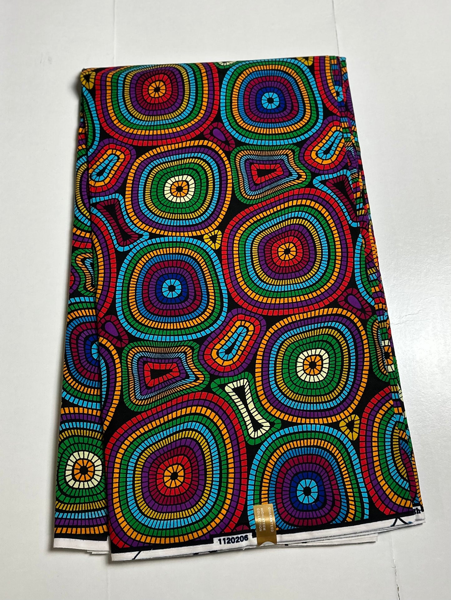 African Print Fabric, Ankara - Blue, Yellow, Pink Fabric