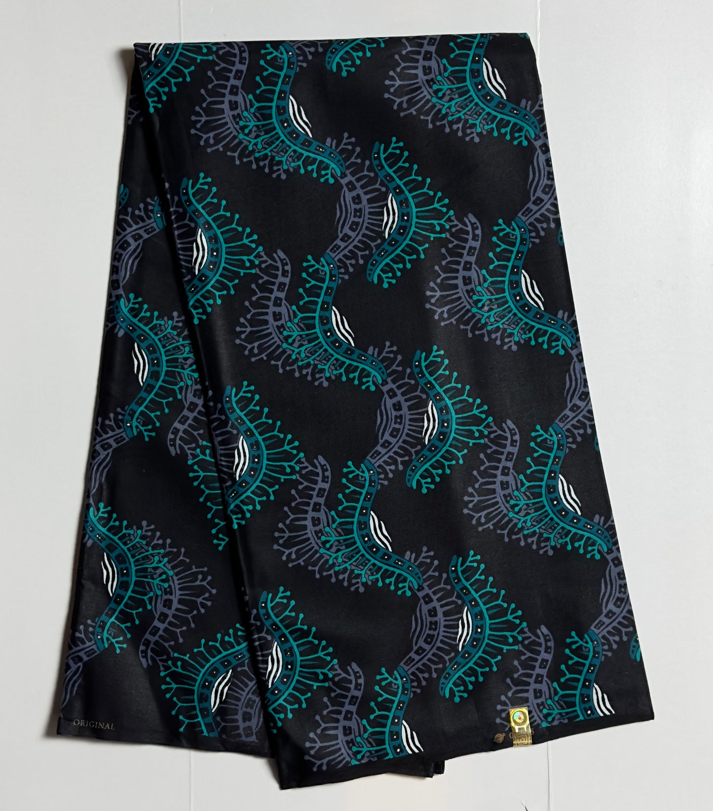 African Print Fabric, Ankara - Teal Fabric