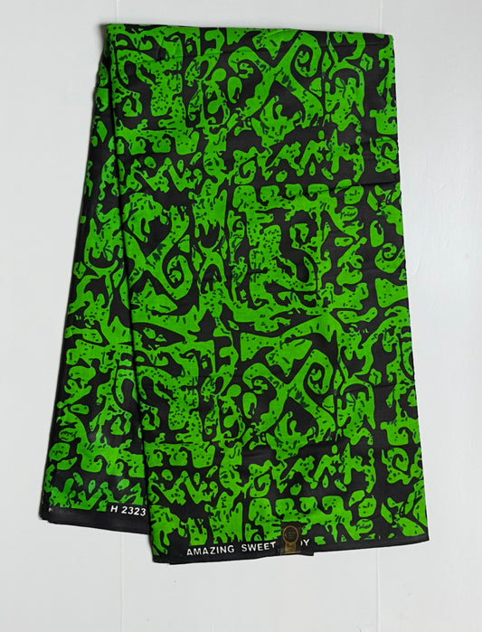 African Print Fabric, Ankara - Green Fabric