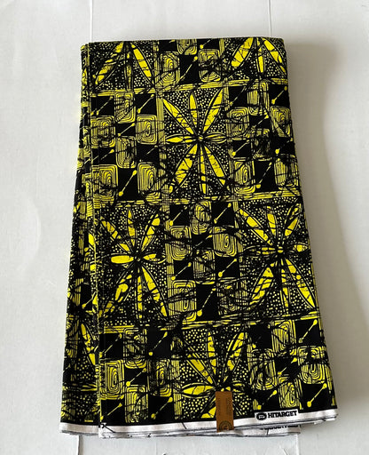 African Print Fabric, Ankara -Yellow Fabric, African Clothing