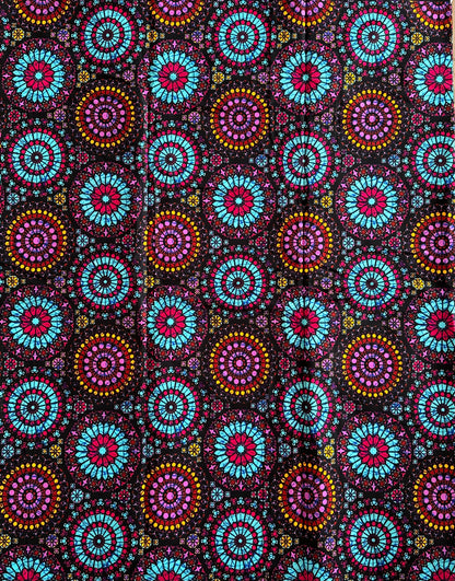 African Print Fabric, Ankara - Purple, Pink, Blue Fabric