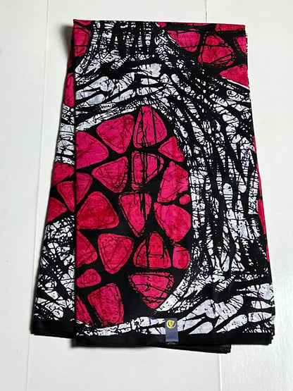 African Print Fabric, Ankara - Pink Fabric