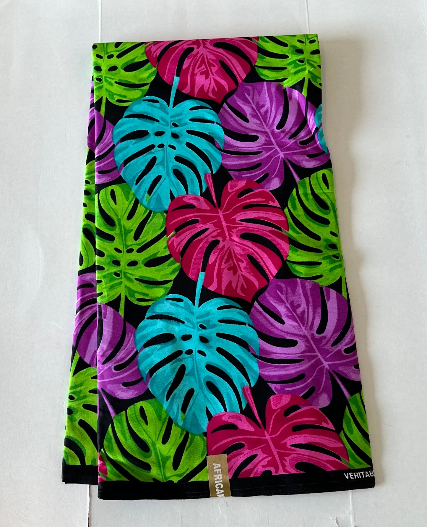 African Print Fabric, Ankara - Green, Pink, Purple Fabric