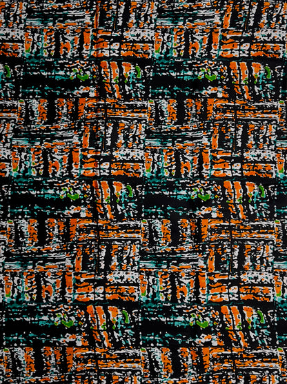 African Print Fabric, Ankara - Orange Fabric