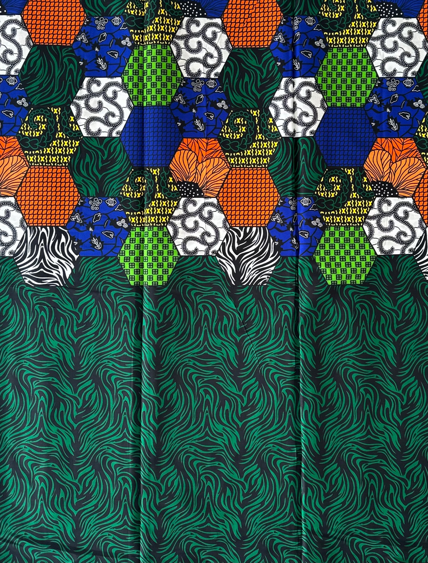 African Print Fabric, Ankara - Green Fabric