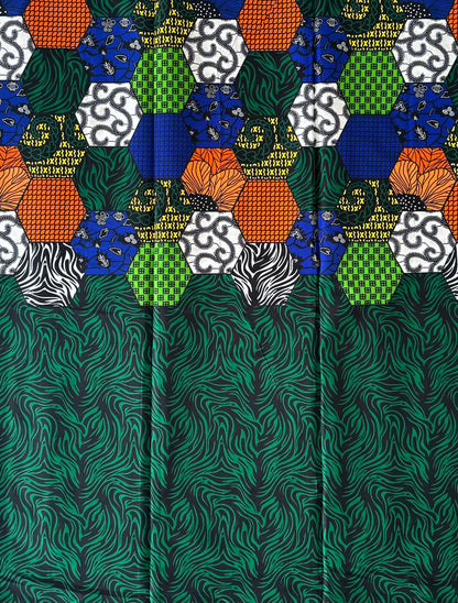 African Print Fabric, Ankara - Green Fabric