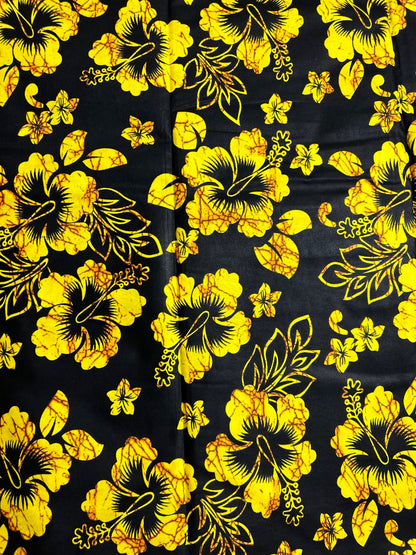 African Print Fabric, Ankara - Yellow Fabric