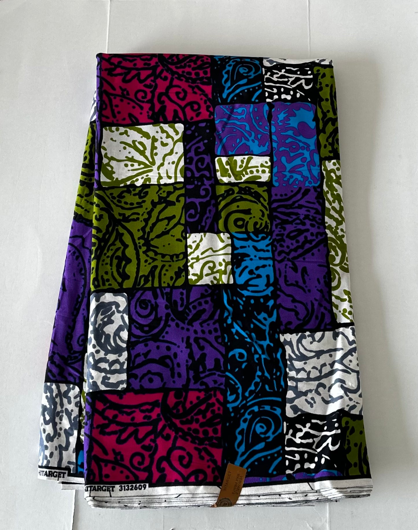 African Print Fabric, Ankara - Purple, Pink, Green, Blue Fabric