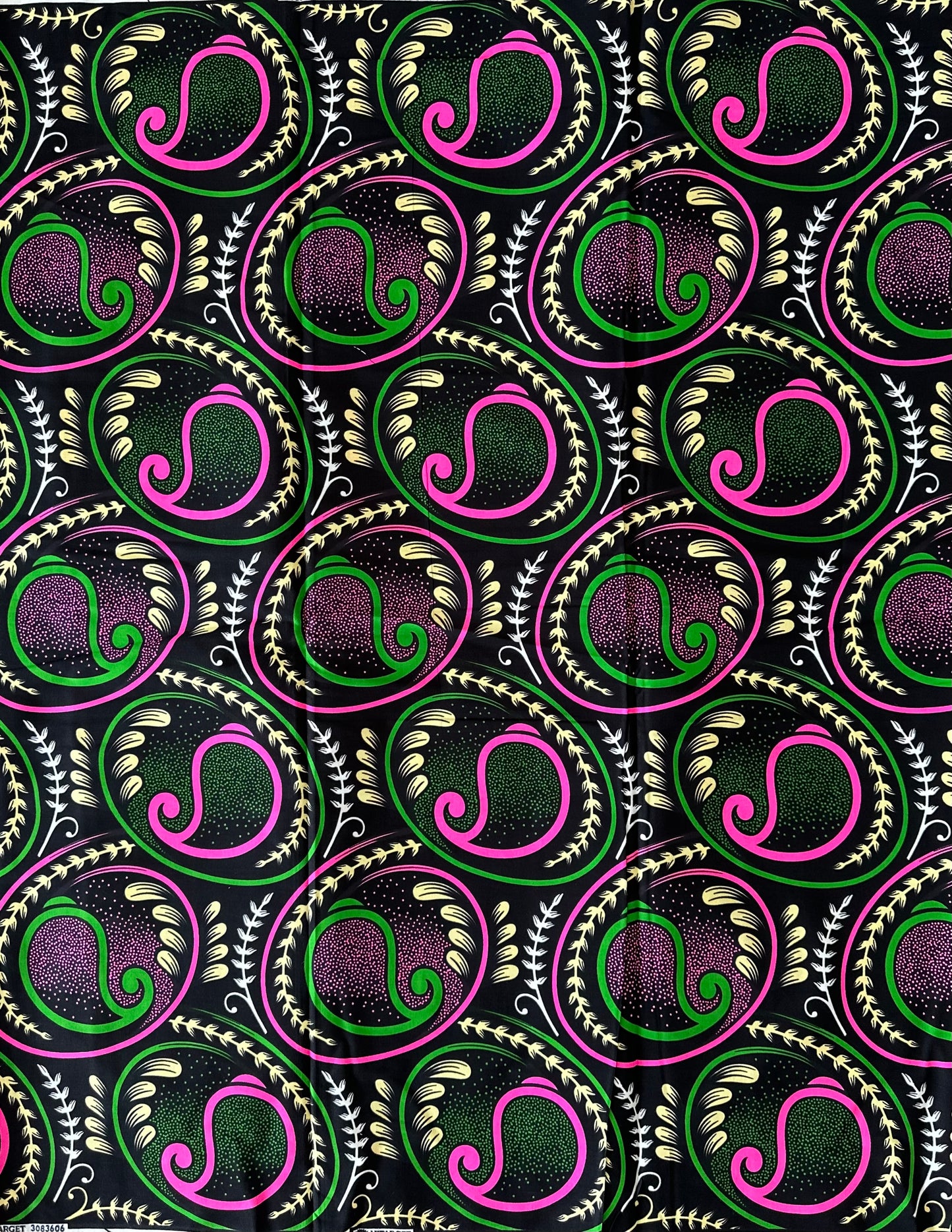 African Print Fabric, Ankara - Green, Pink Fabric