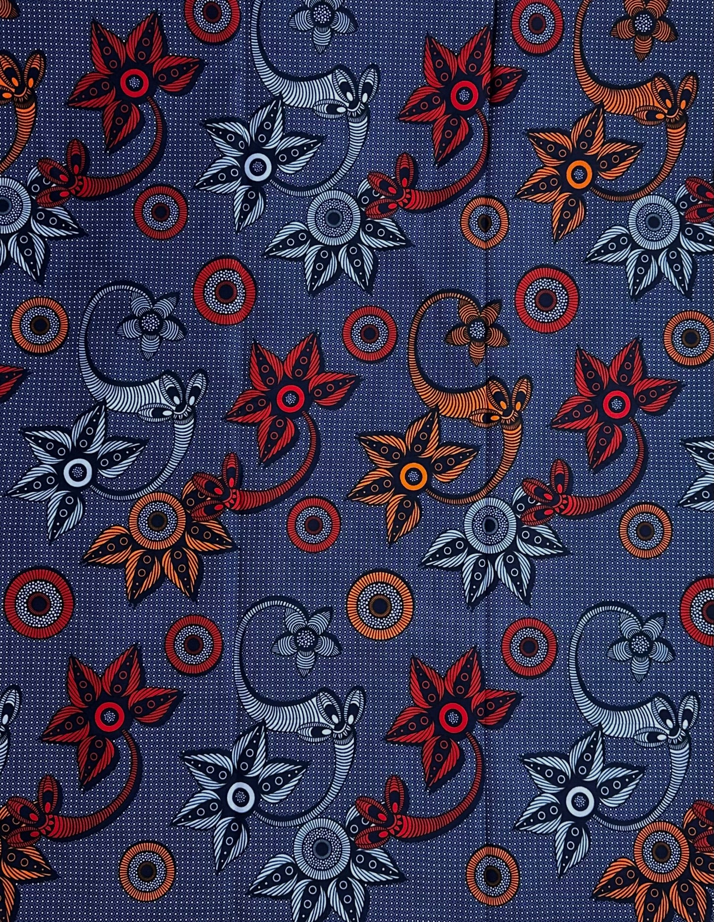 African Print Fabric, Ankara - Blue Fabric