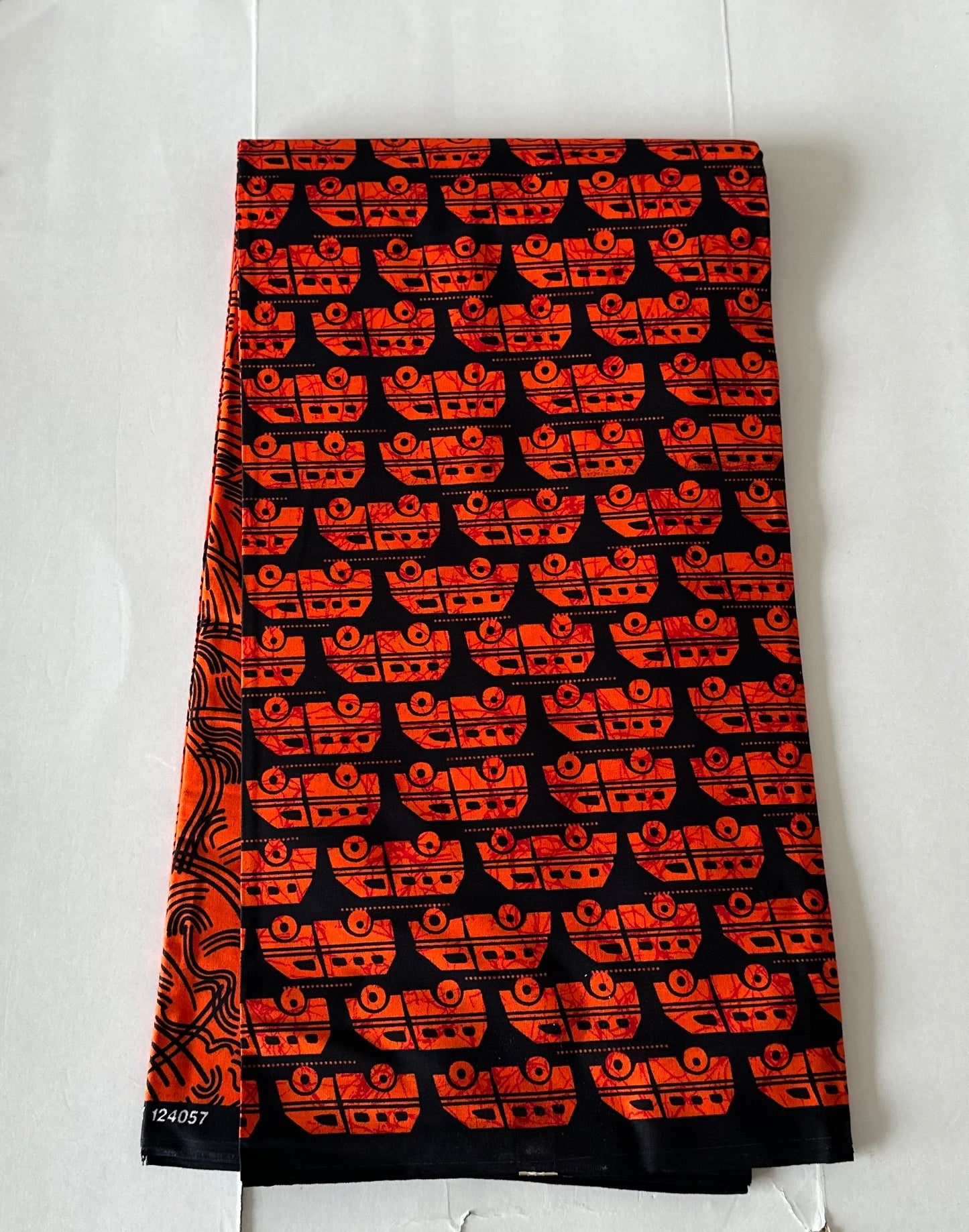 African Print Fabric, Ankara - Orange Fabric, African Clothing