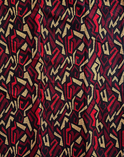 African Print Fabric, Ankara - Red, Brown Fabric