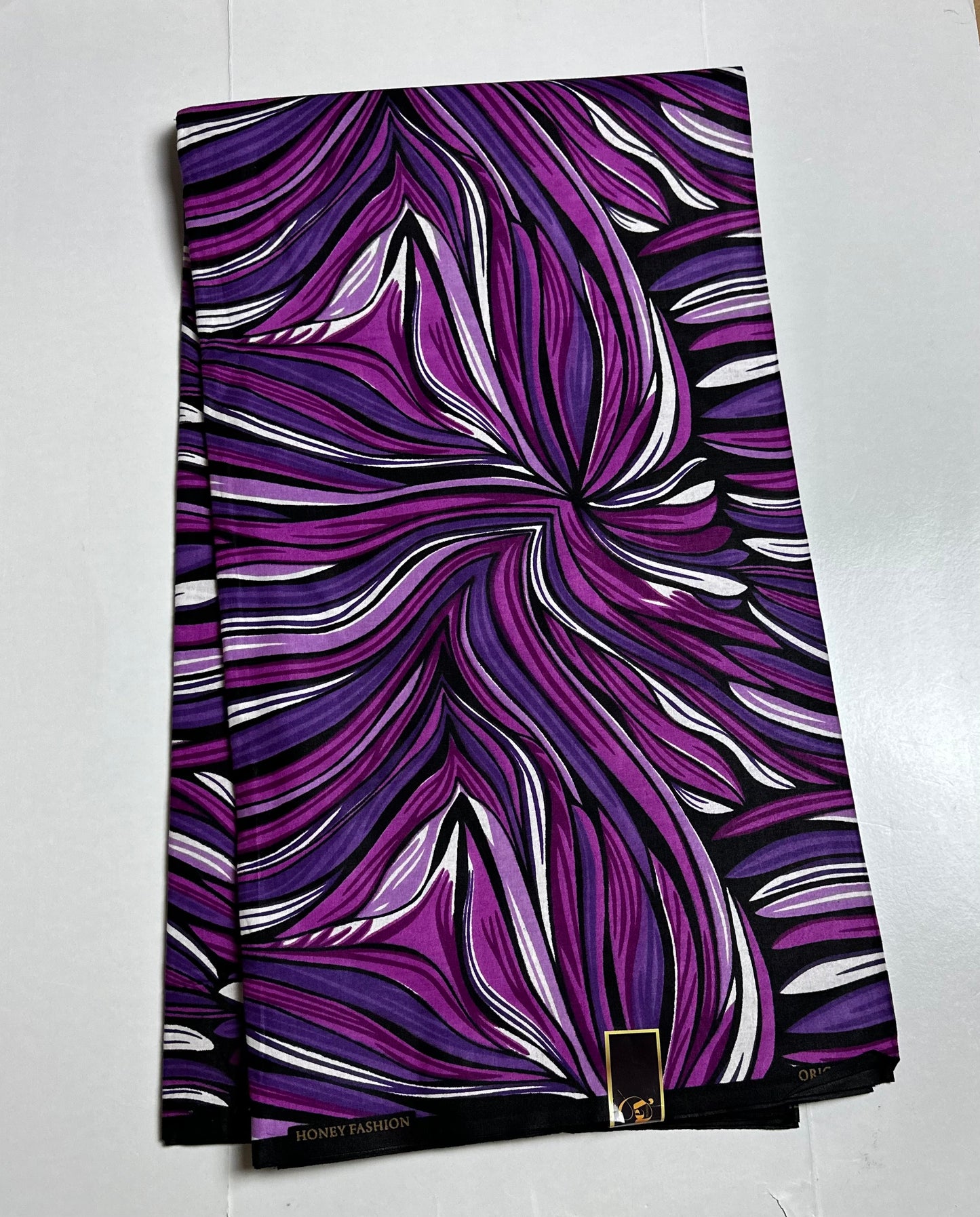 African Print Fabric, Ankara - Purple Fabric