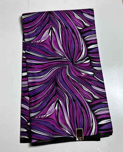 African Print Fabric, Ankara - Purple Fabric