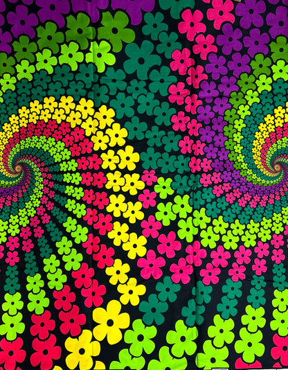 African Print Fabric, Ankara - Green, Pink, Yellow Fabric