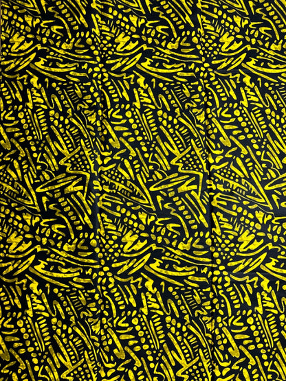 African Print Fabric, Ankara - Yellow Fabric