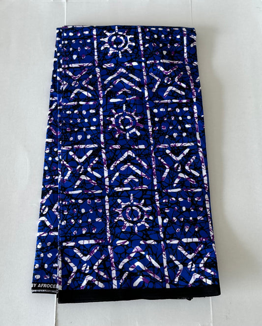 African Print Fabric, Ankara - Blue Fabric