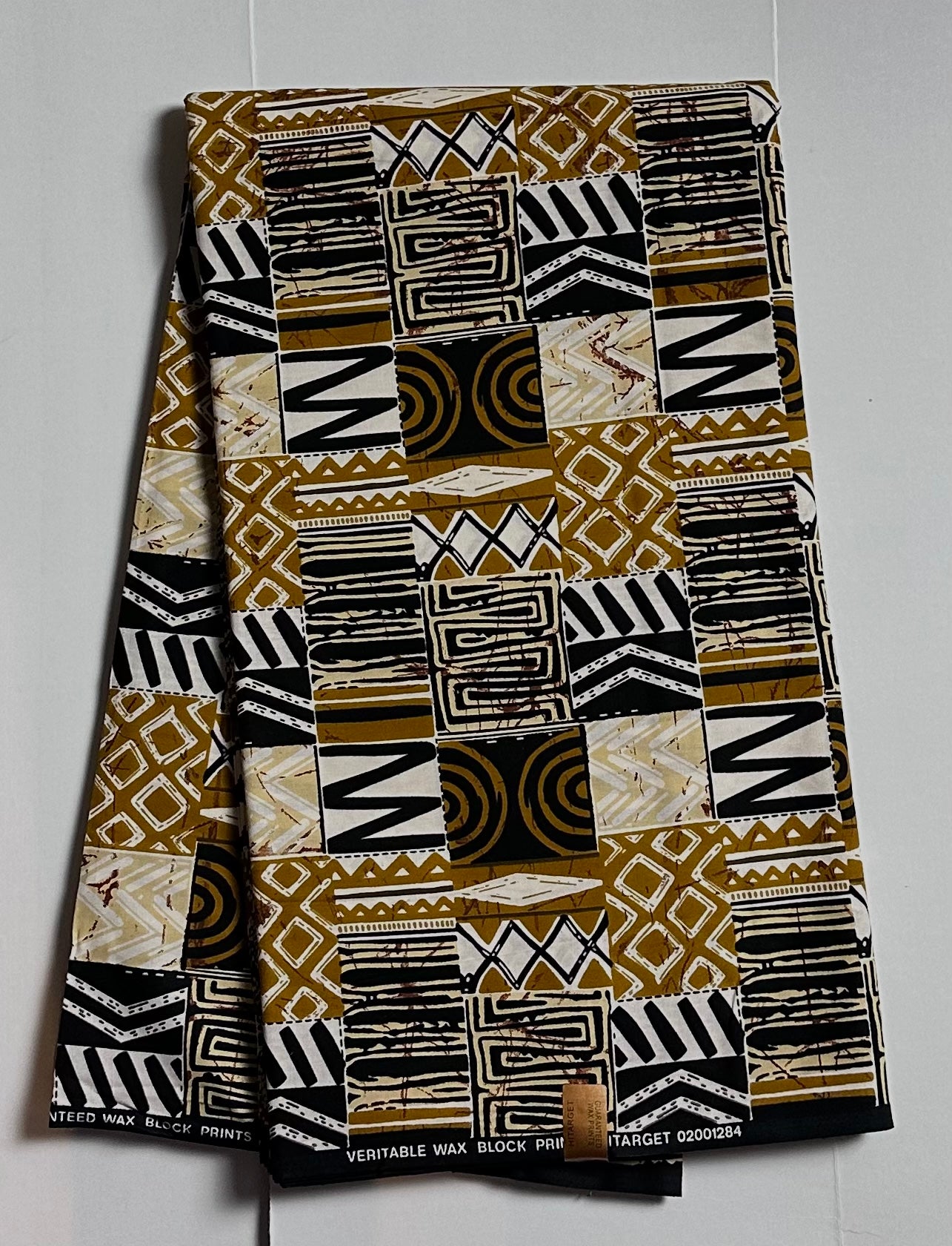 African Print Fabric, Ankara - Black, Brown, White Fabric