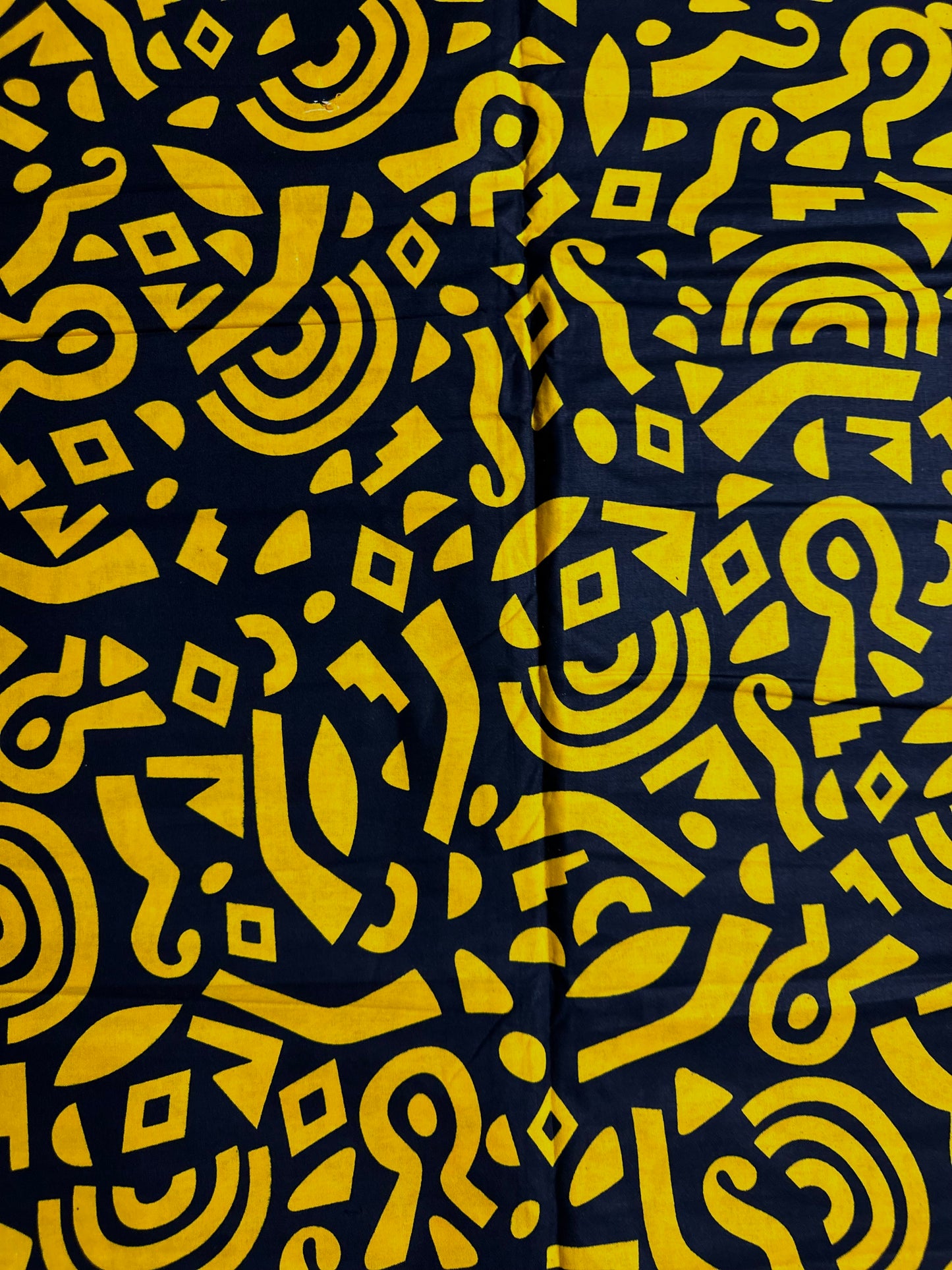 African Print Fabric, Ankara - Yellow Fabric