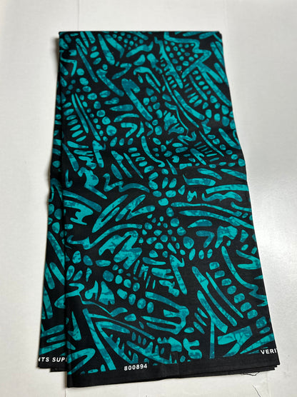 African Print Fabric, Ankara - Teal Fabric
