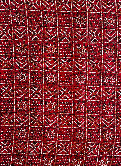 African Print Fabric, Ankara -Red Fabric