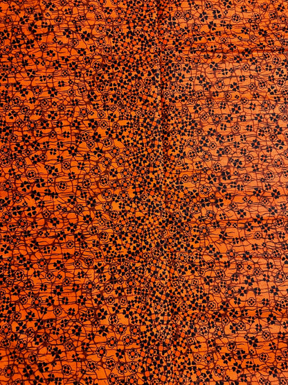 African Print Fabric, Ankara - Orange Fabric