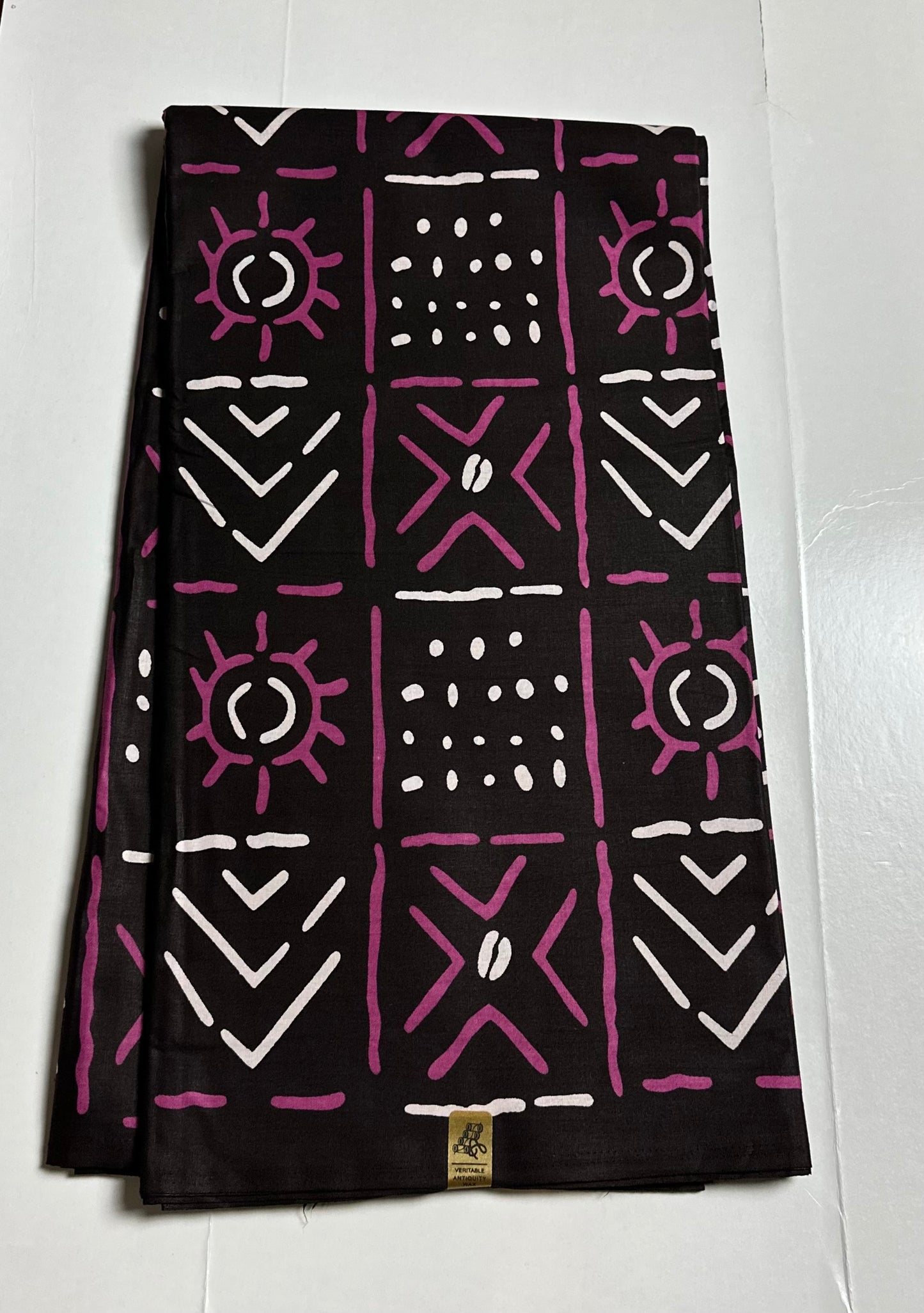 African Print Fabric, Ankara - Pink. Cream, Brown Fabric