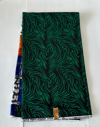 African Print Fabric, Ankara - Green Fabric