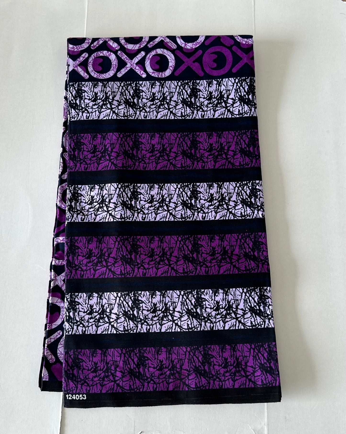 African Print Fabric, Ankara - Purple Fabric