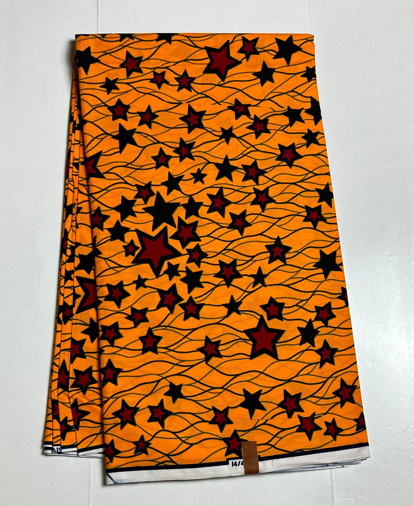 African Print Fabric, Ankara - Yellow, Red Fabric