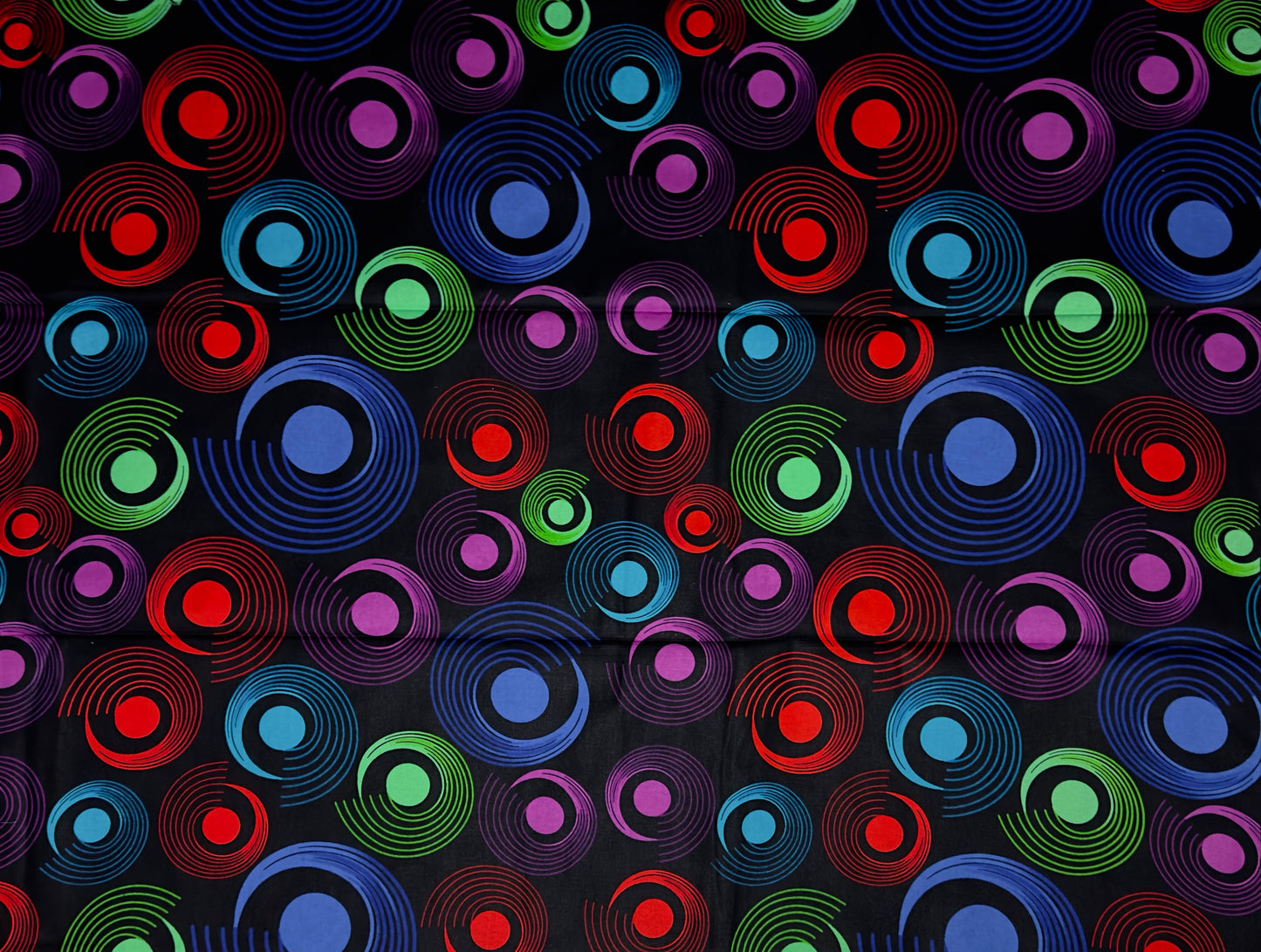 African Print Fabric, Ankara - Blue, Red, Purple, Green Fabric