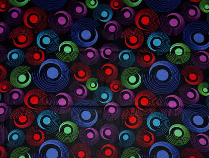 African Print Fabric, Ankara - Blue, Red, Purple, Green Fabric