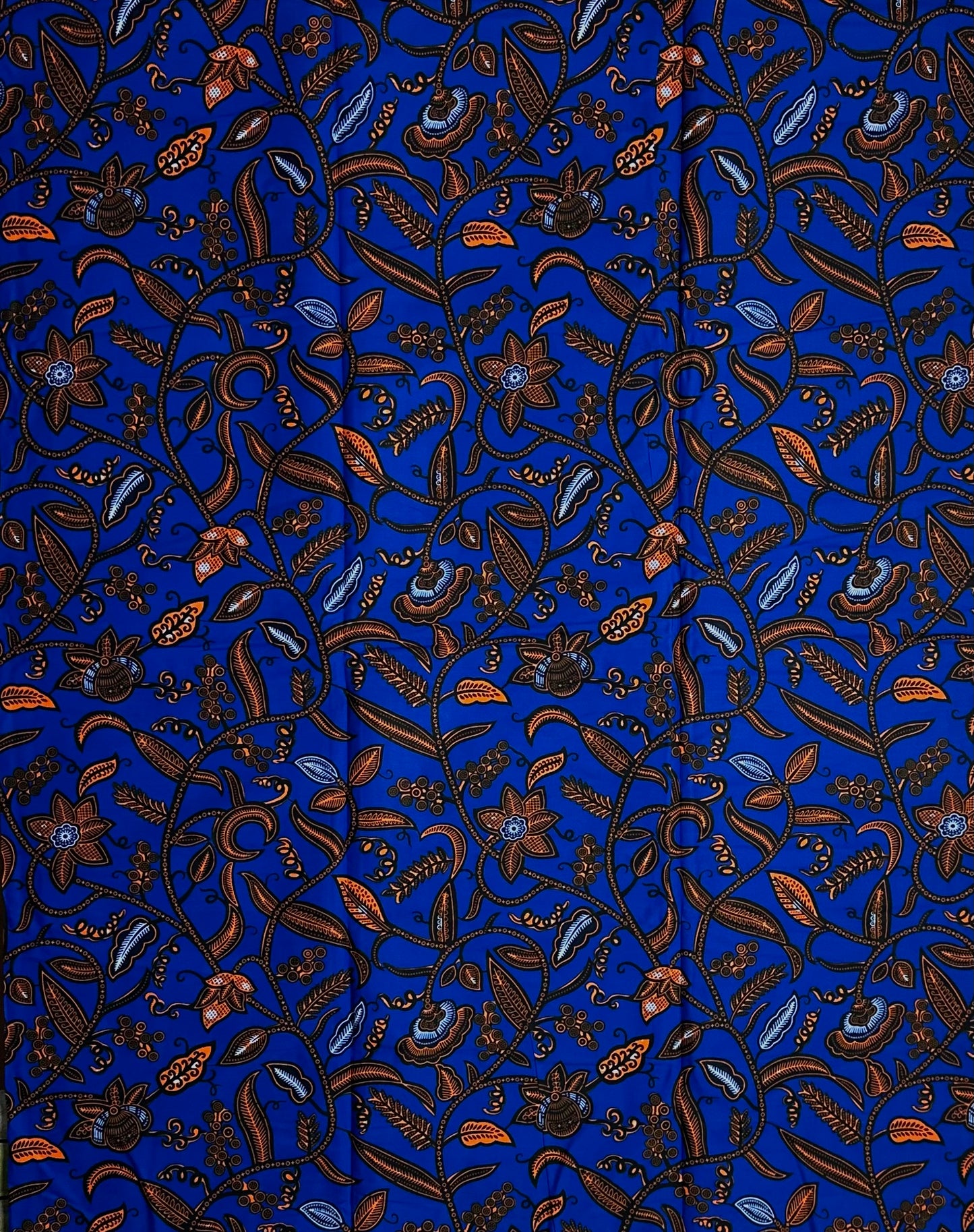 African Print Fabric, Ankara - Blue, Yellow Fabric